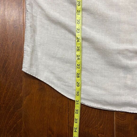 Chaps Ralph Lauren Vintage 90s Casual Linen Blend Beige Button Down Shirt Medium - Picture 9 of 9